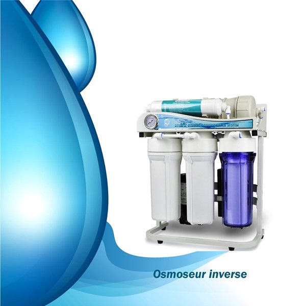 OSMOSEUR DOMESTIQUE INVERSE POUR FILTRATION D'EAU 7 ETAPES